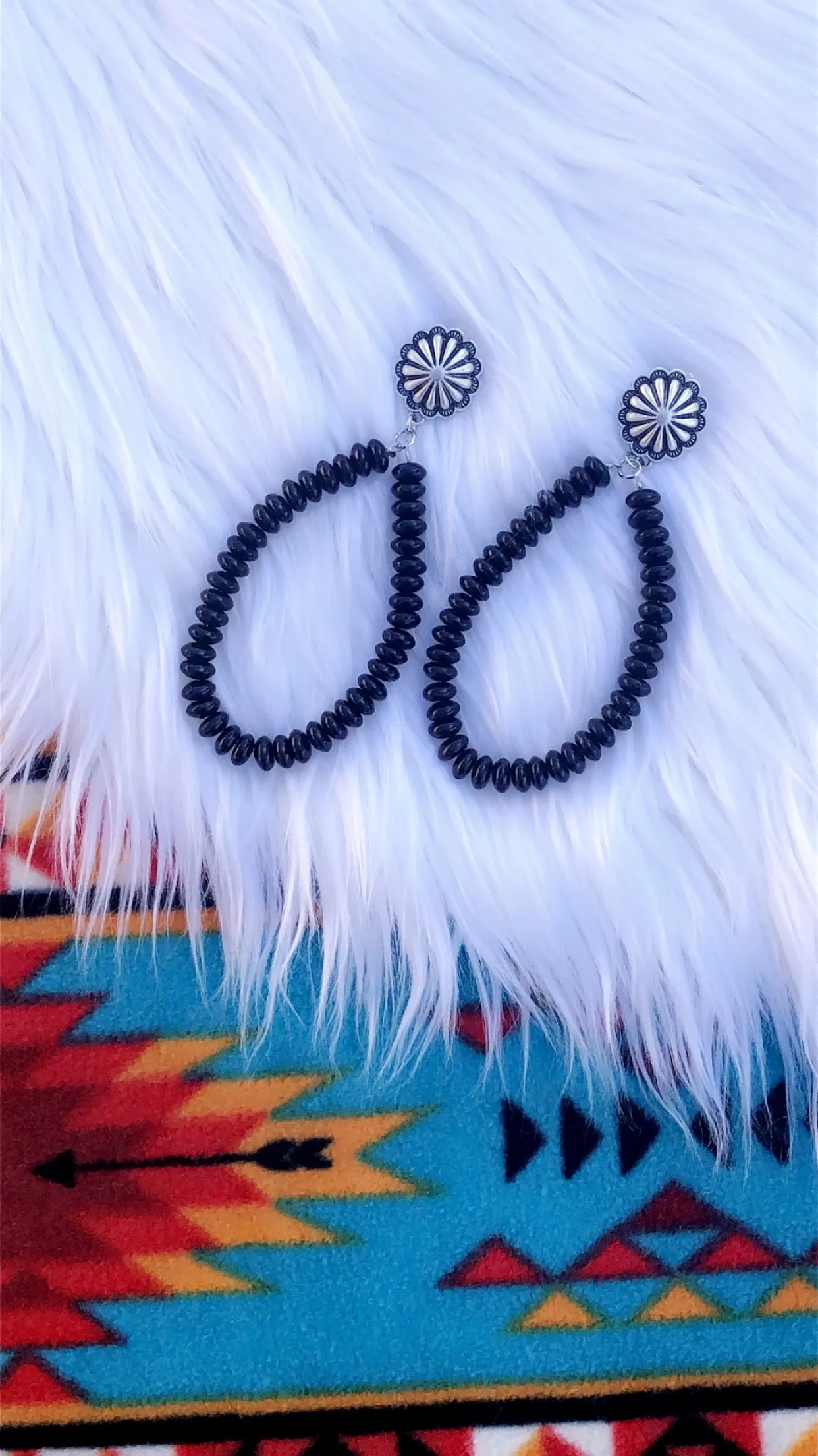 Lane Black Beaded Earrings