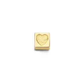Le Marais Felie 14 karat gold cube charm with heart