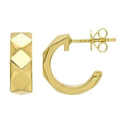 Light Weight Gold Studded Open Hoop Earrings