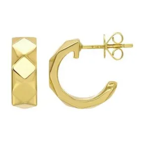 Light Weight Gold Studded Open Hoop Earrings