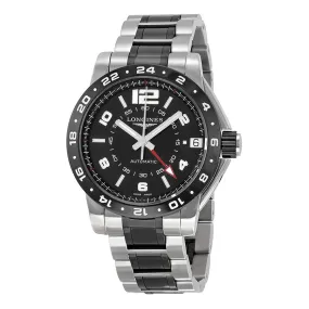 Longines Admiral GMT Black Dial Steel and Ceramic Men's Watch L3.669.4.56.7
