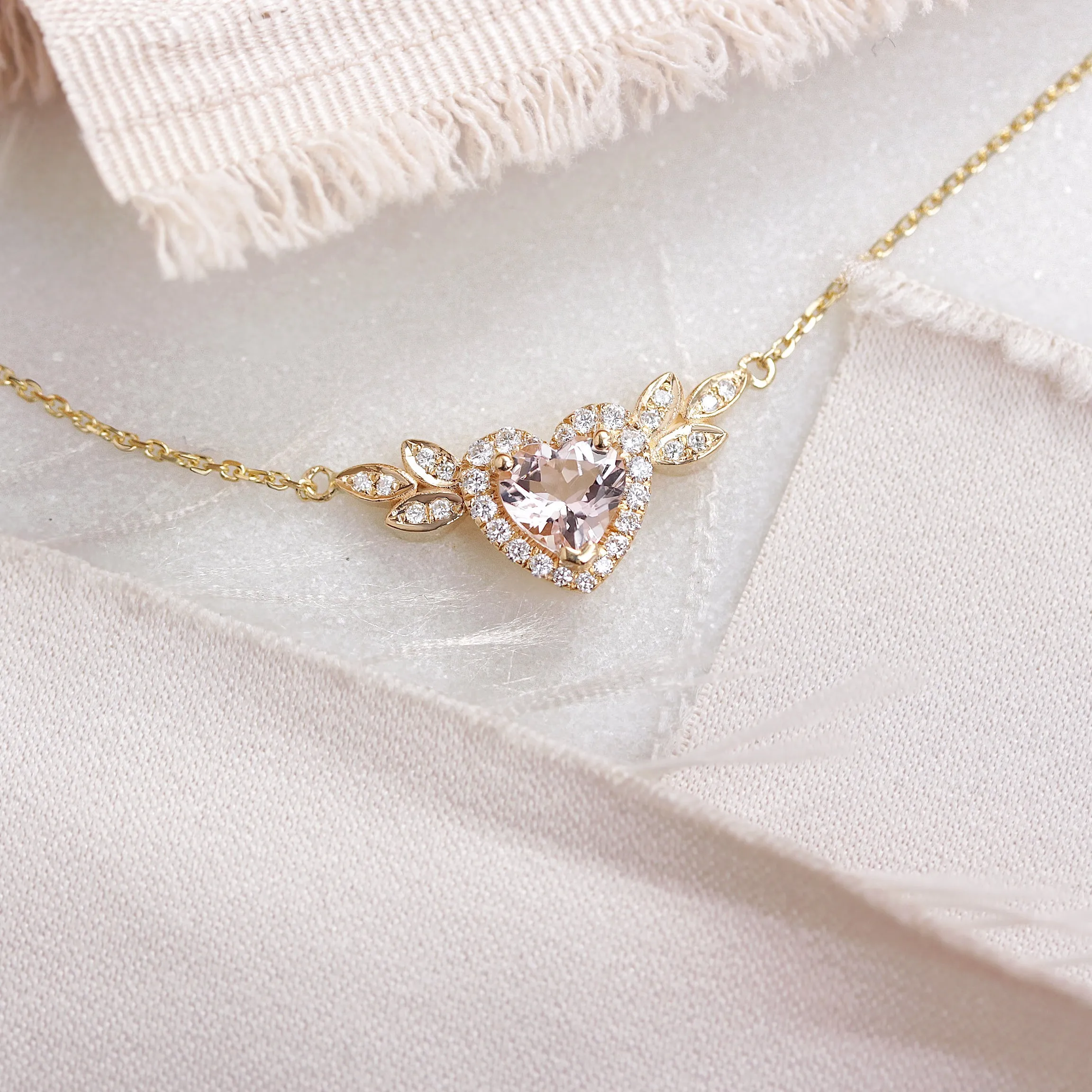Love Blossom Morganite Pendant Necklace