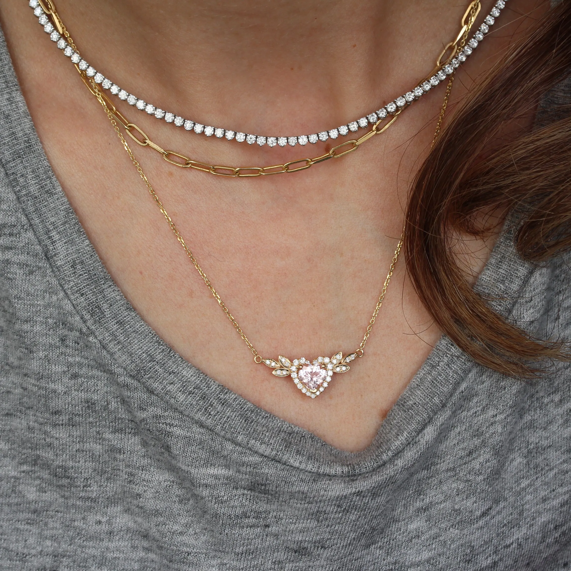 Love Blossom Morganite Pendant Necklace