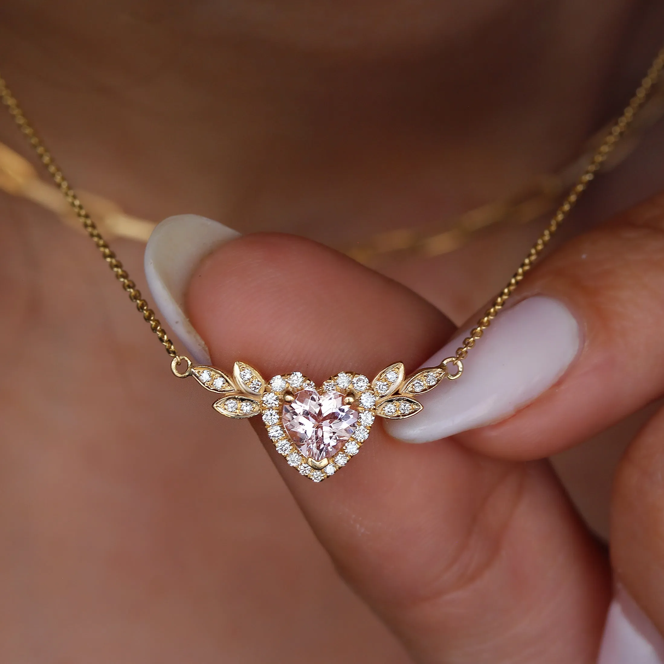 Love Blossom Morganite Pendant Necklace