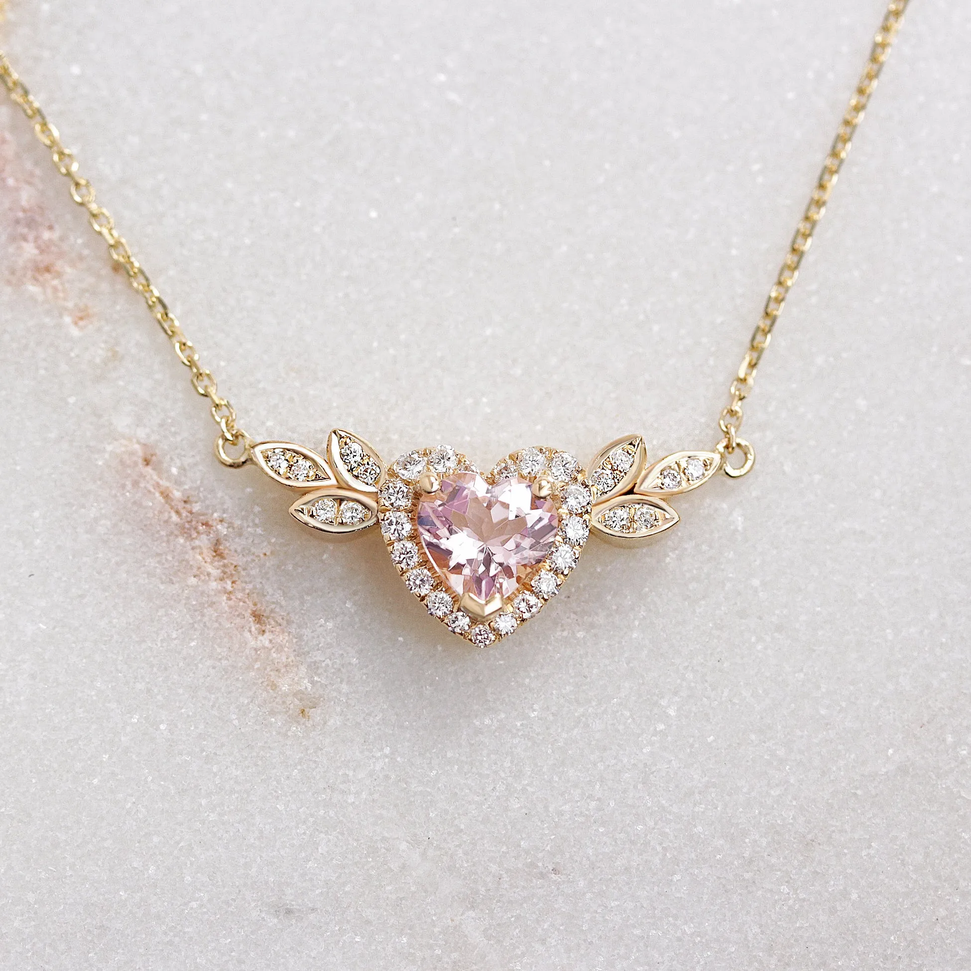 Love Blossom Morganite Pendant Necklace