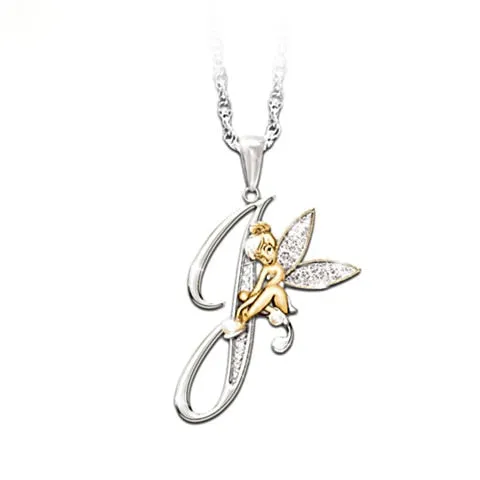 Lovely Crystal 26 letters Flower Fairy Necklaces