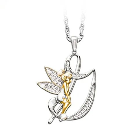 Lovely Crystal 26 letters Flower Fairy Necklaces