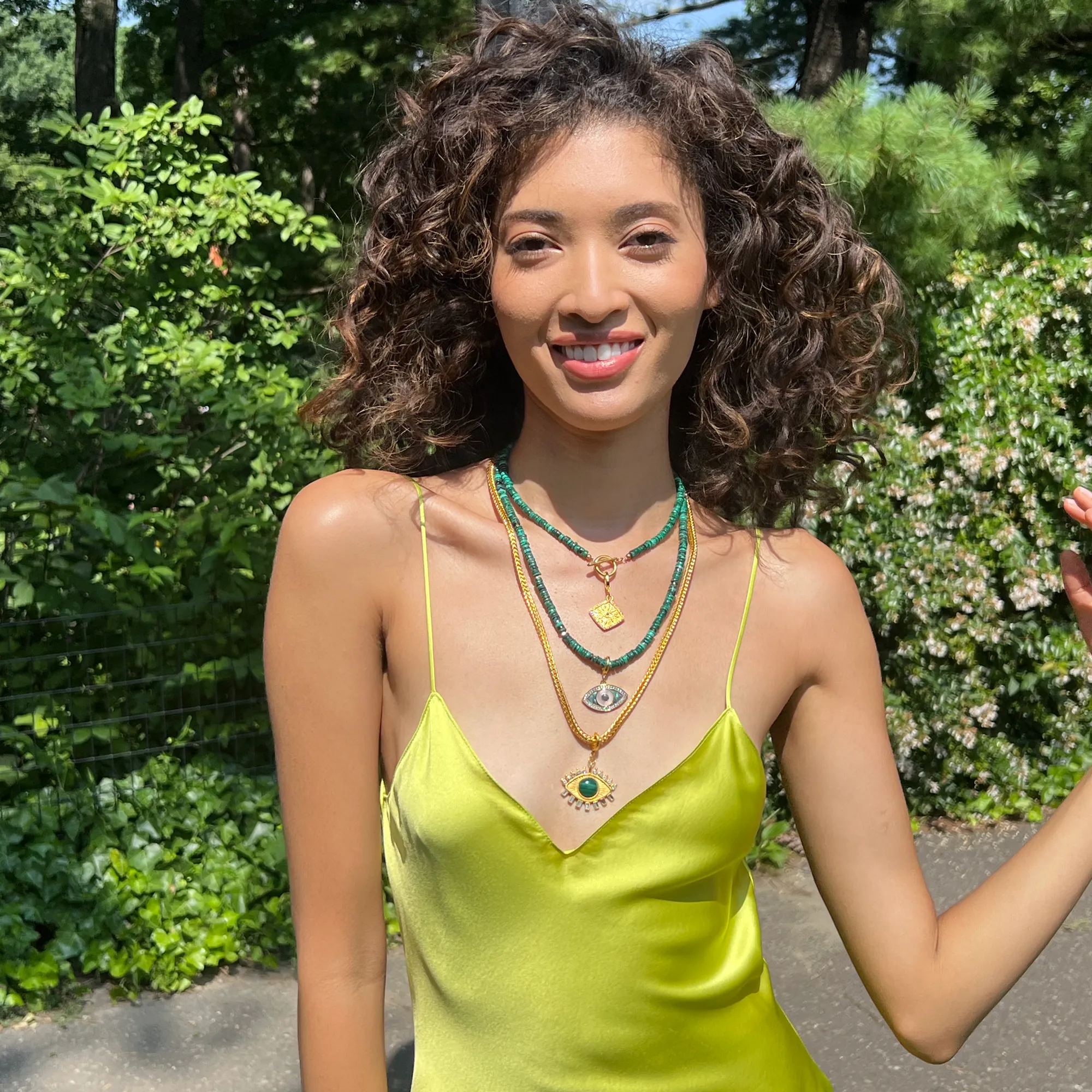 Malachite Heishi Beaded Necklace
