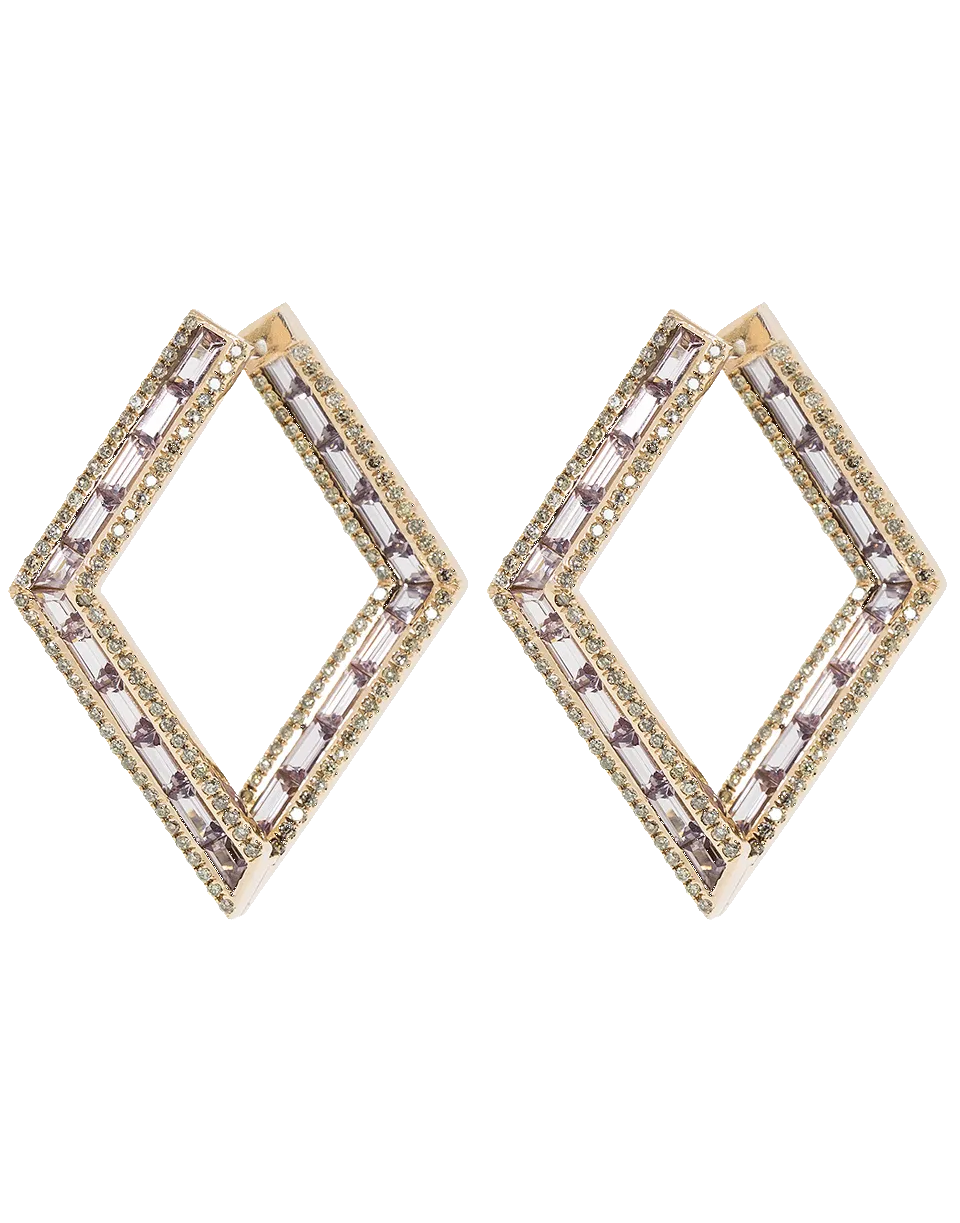 Malaya Garnet Geometric Hoop Earrings
