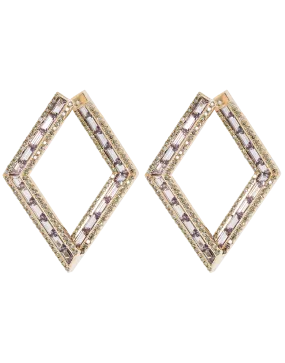 Malaya Garnet Geometric Hoop Earrings