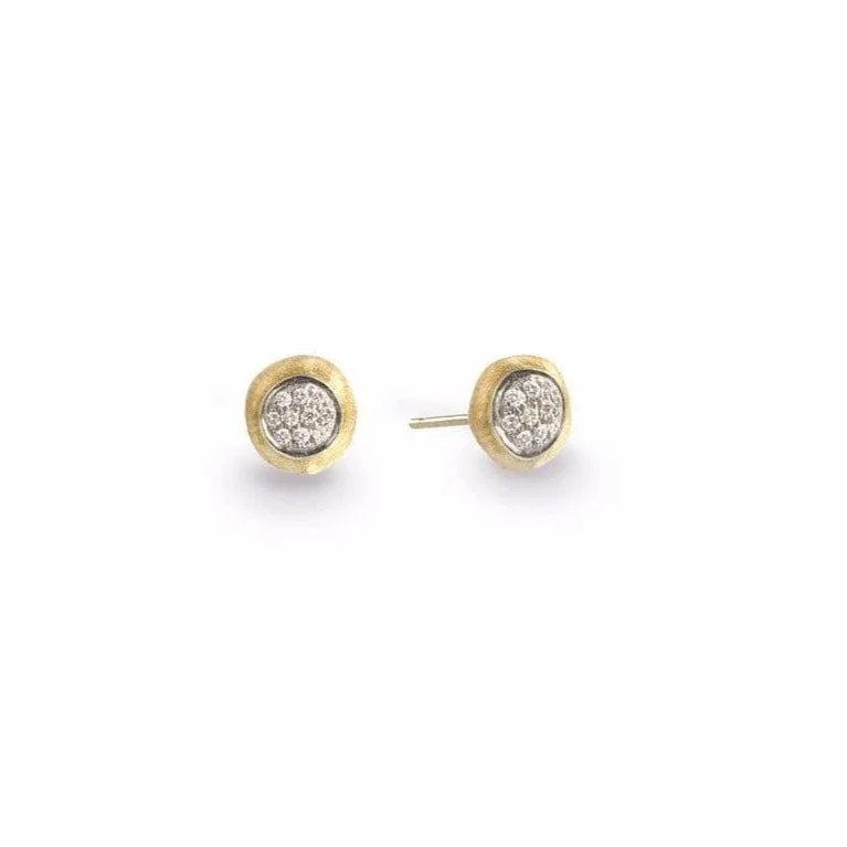 Marco Bicego Delicati 18K Yellow Gold Diamond Pave Small Stud Earrings