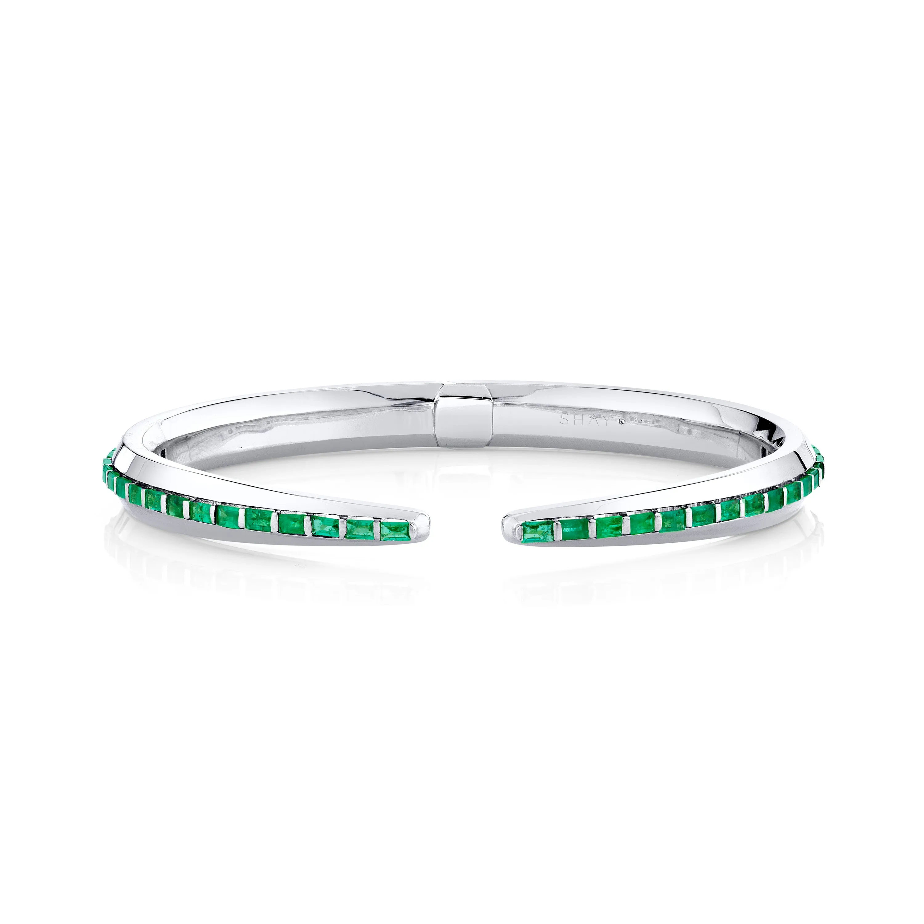 MEN'S EMERALD BAGUETTE SNAKE TAIL CUFF
