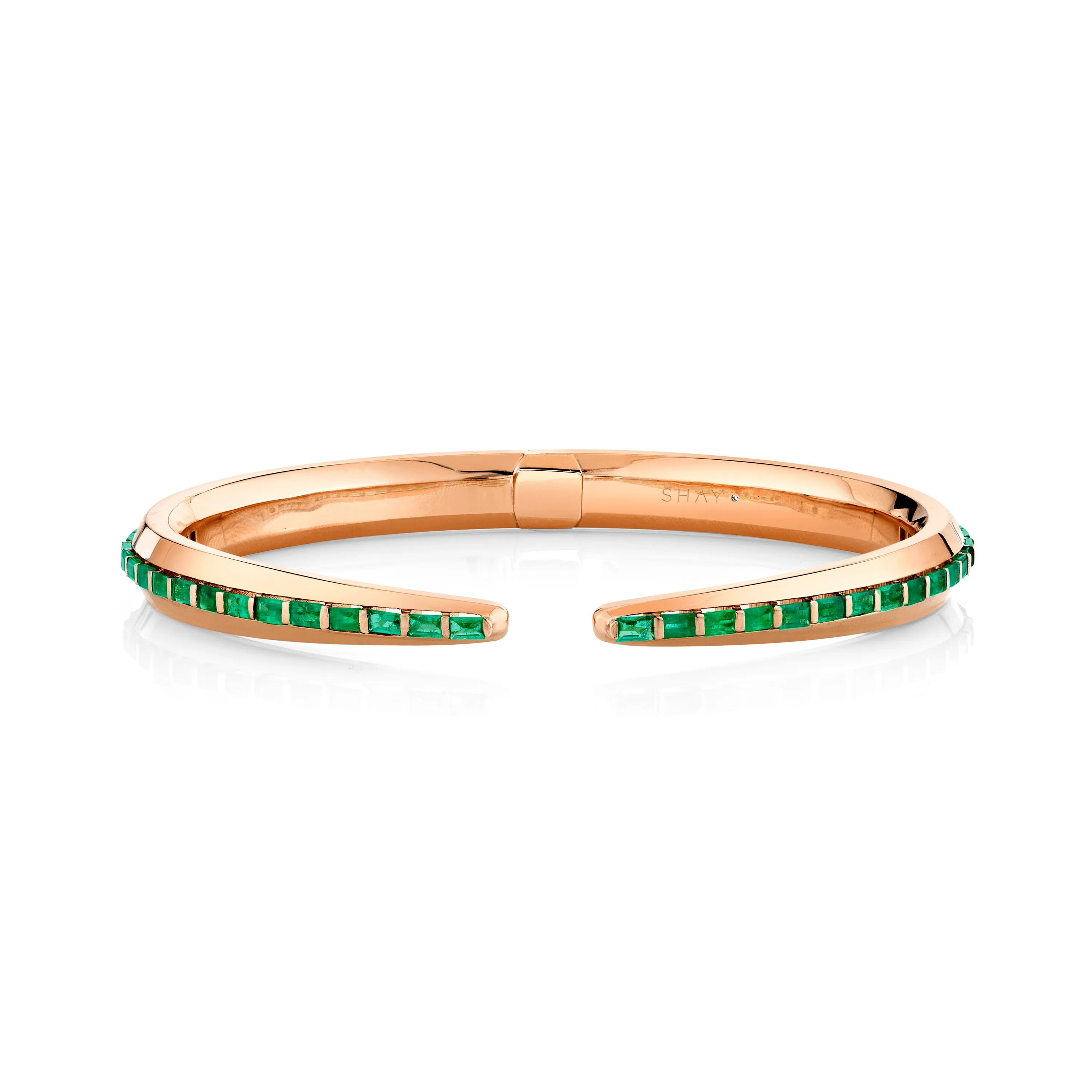 MEN'S EMERALD BAGUETTE SNAKE TAIL CUFF