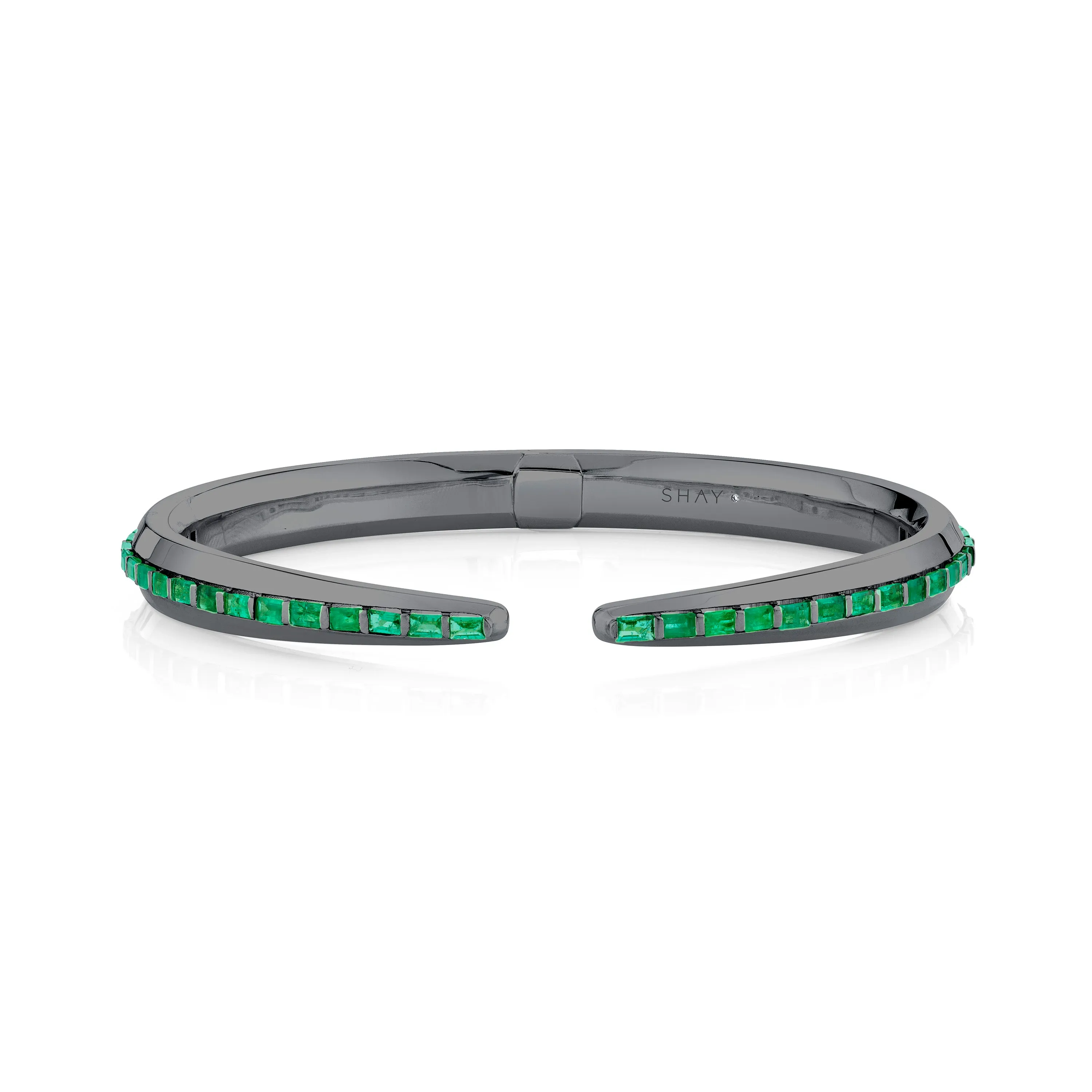 MEN'S EMERALD BAGUETTE SNAKE TAIL CUFF