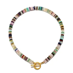 Misty Rainbow Beaded Heishi Necklace