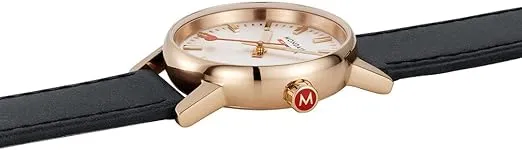 Mondaine Evo2 40mm Rose Gold Case -Black Leather Watch MSE.40112.LB