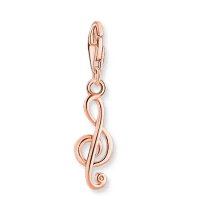 Musical Clef Rosegold Charm