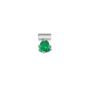 Nomination SeiMia Charm, Heart, Green Cubic Zirconia, Silver