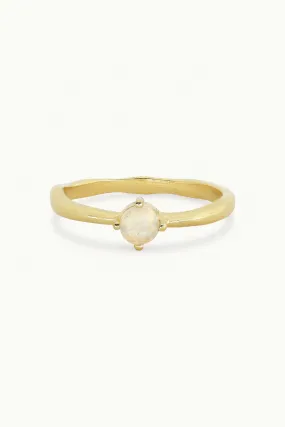October Opal Gold Birthstone Ring