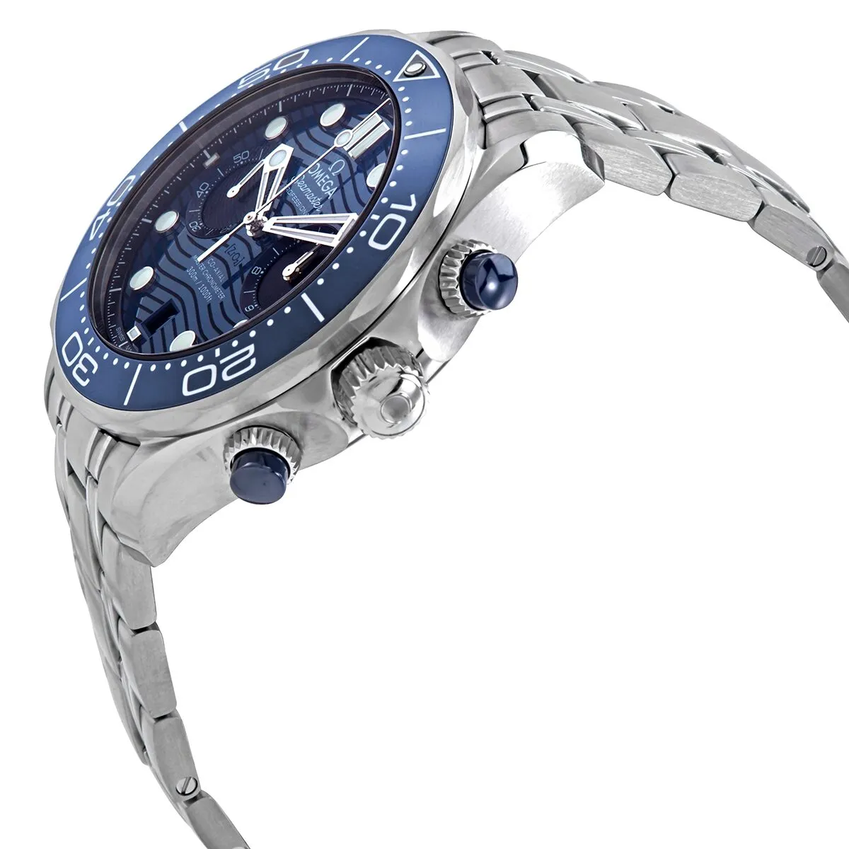 Omega Seamaster Diver Chronograph Automatic Chronometer Blue Dial Men's Watch 210.30.44.51.03.001