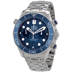 Omega Seamaster Diver Chronograph Automatic Chronometer Blue Dial Men's Watch 210.30.44.51.03.001