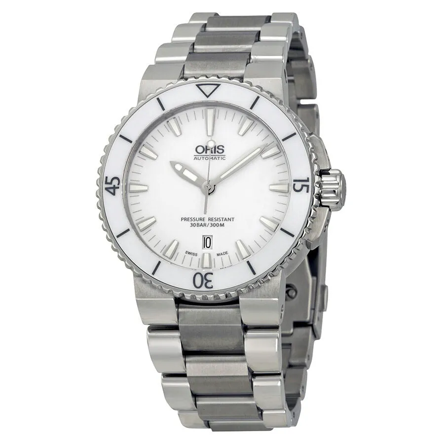Oris Aquis White Dial Stainless Steel Automatic Men's Watch 733-7653-4156MB 01 733 7653 4156-07 8 26 01PEB