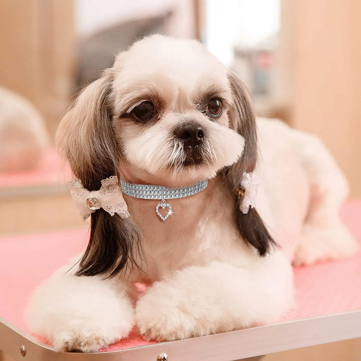 Pet Collar with Pendant - Glitter Rhinestones- 3PCS