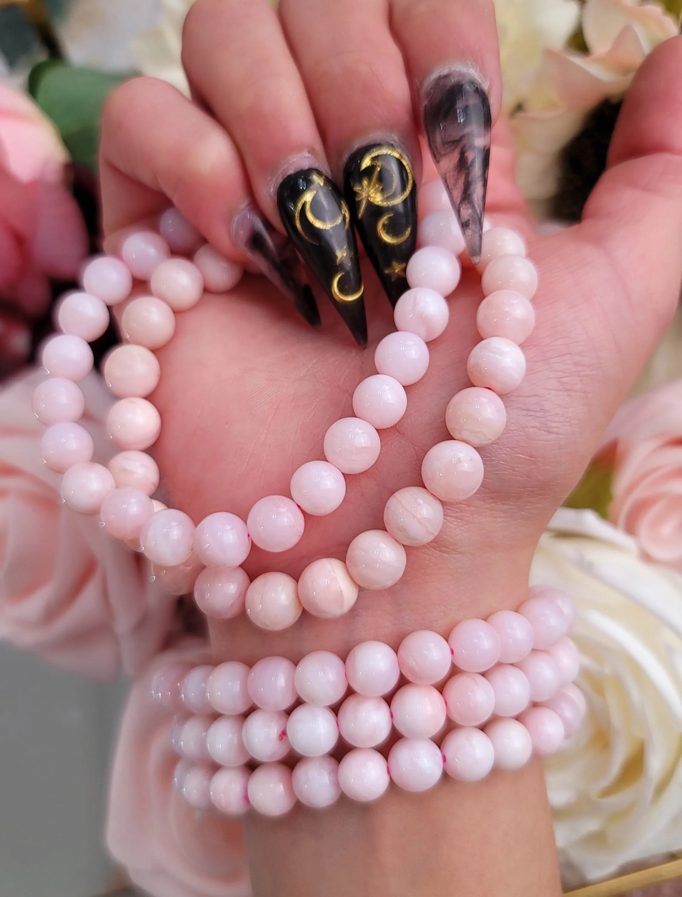 Pink Opal Bracelet (High Quality) for Heart Healing and Romance