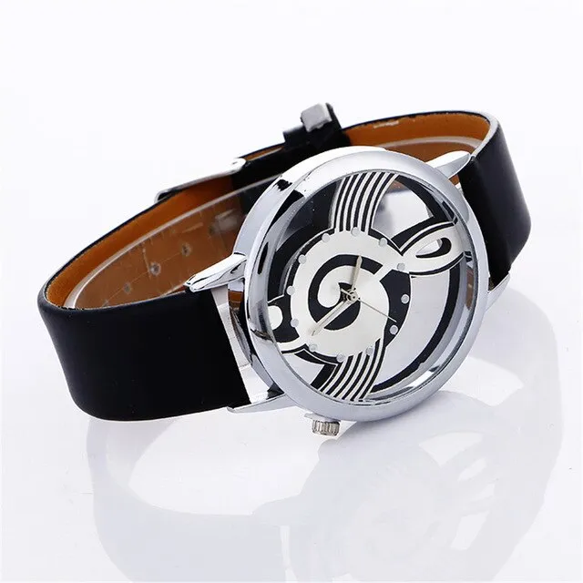 "Peyton" Music Clef Leather watch