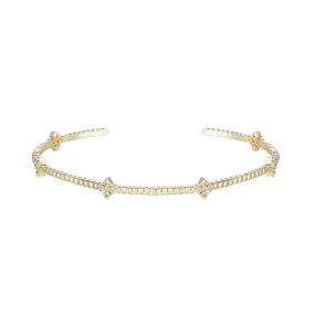 Radiant Cross Station Mini Cuff Bracelet in Gold