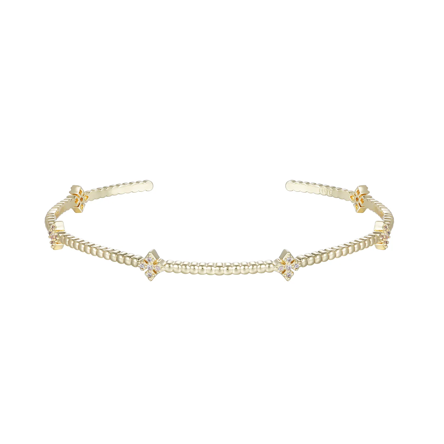 Radiant Cross Station Mini Cuff Bracelet in Gold