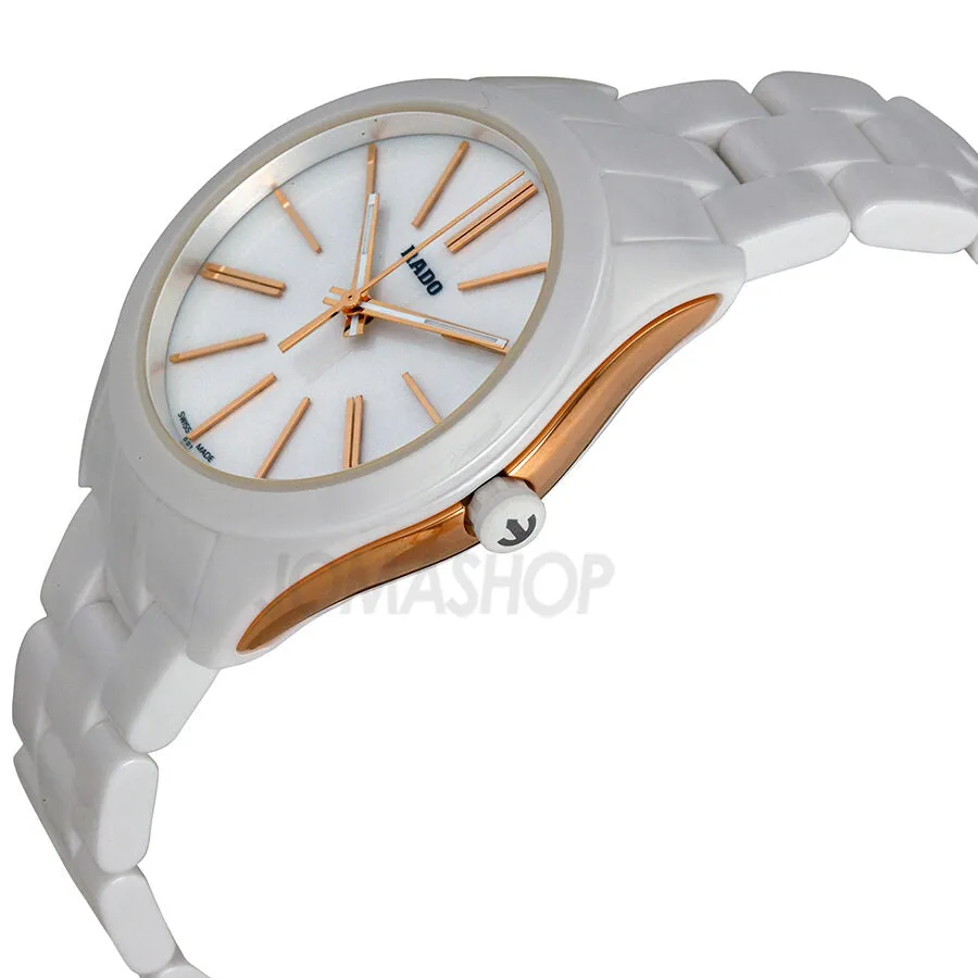 Rado HyperChrome White Dial Stainless Steel and Ceramic Case Ceramic Bracelet Ladies Watch R32323012