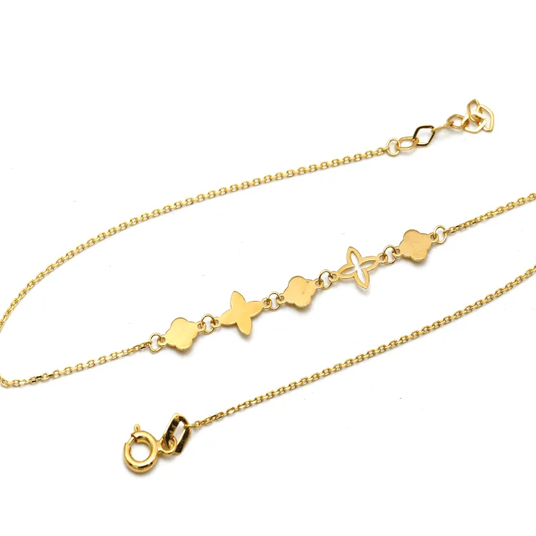 Real Gold Flower Anklet 0132 A1039