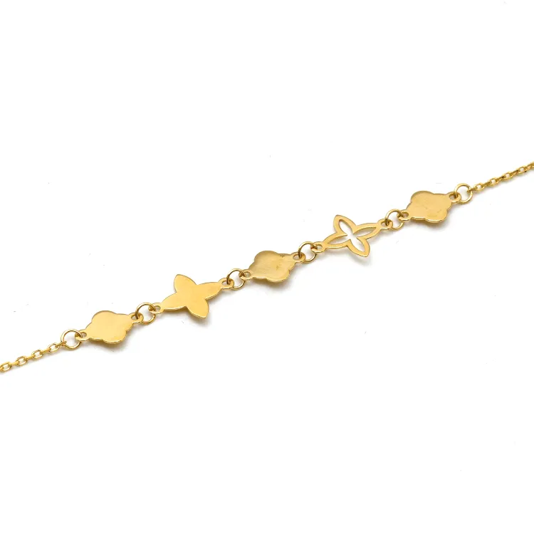Real Gold Flower Anklet 0132 A1039