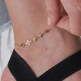 Real Gold Flower Anklet 0132 A1039