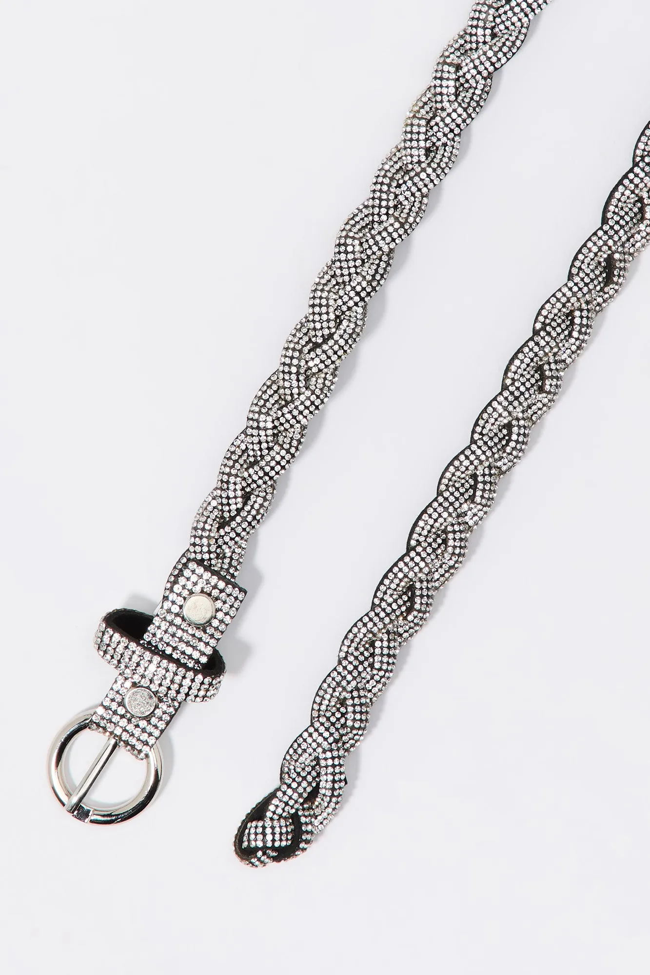 Rhinestone Braided Belt