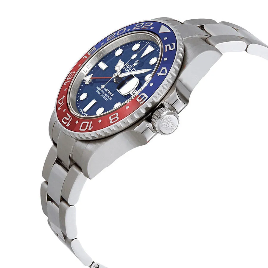 Rolex GMT-Master II Blue Dial Automatic Men's 18kt White Gold Oyster Pepsi Bezel Men Watch 116719BLSO