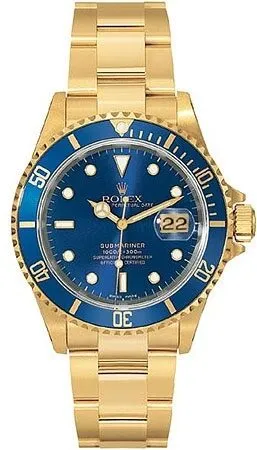 Rolex Submariner Champagne Dial 18K Yellow Gold Oyster Bracelet Quartz Men's Watch 16618CDO