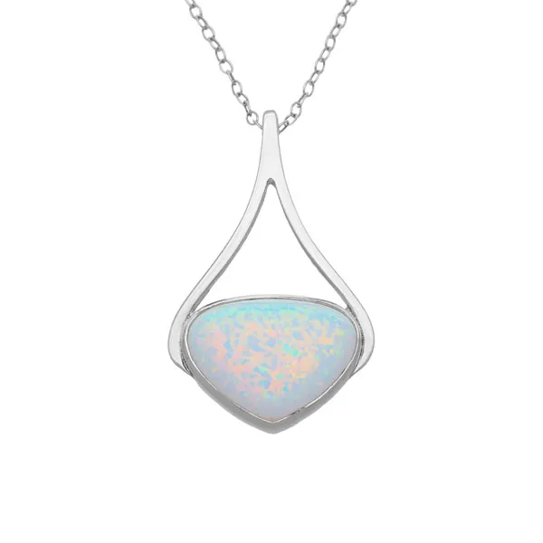 Sahara Sunset Silver Pendant SP289 White Opal