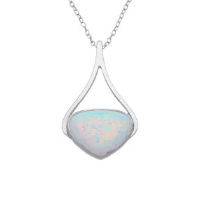 Sahara Sunset Silver Pendant SP289 White Opal