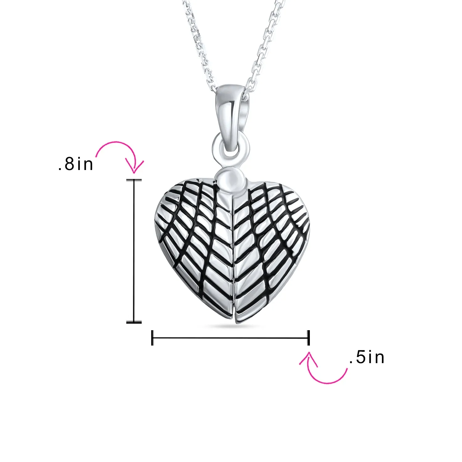 Saying MY ANGEL Heart Locket Necklace Pendant for Daughter in Sterling Silver