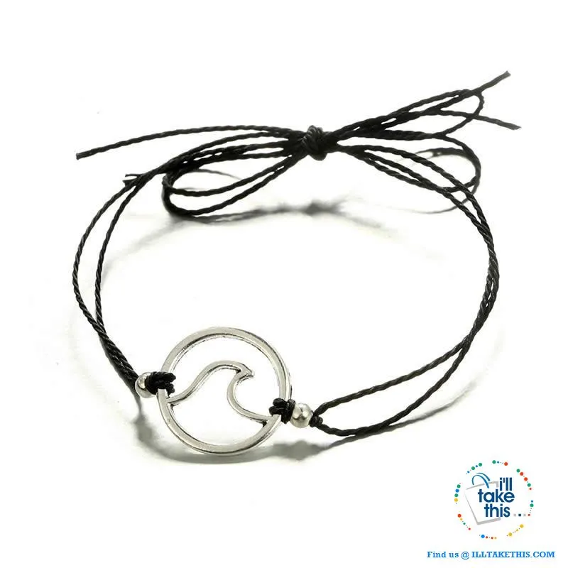 Shabby Chic Wave Bracelet/Anklets for Women Girl - 4 Color Rope options