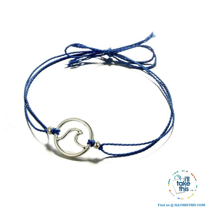 Shabby Chic Wave Bracelet/Anklets for Women Girl - 4 Color Rope options