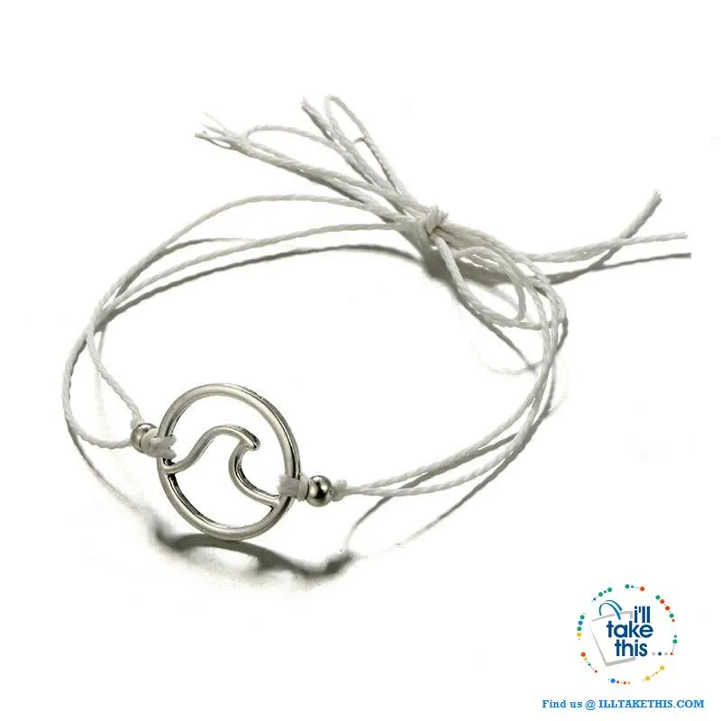 Shabby Chic Wave Bracelet/Anklets for Women Girl - 4 Color Rope options