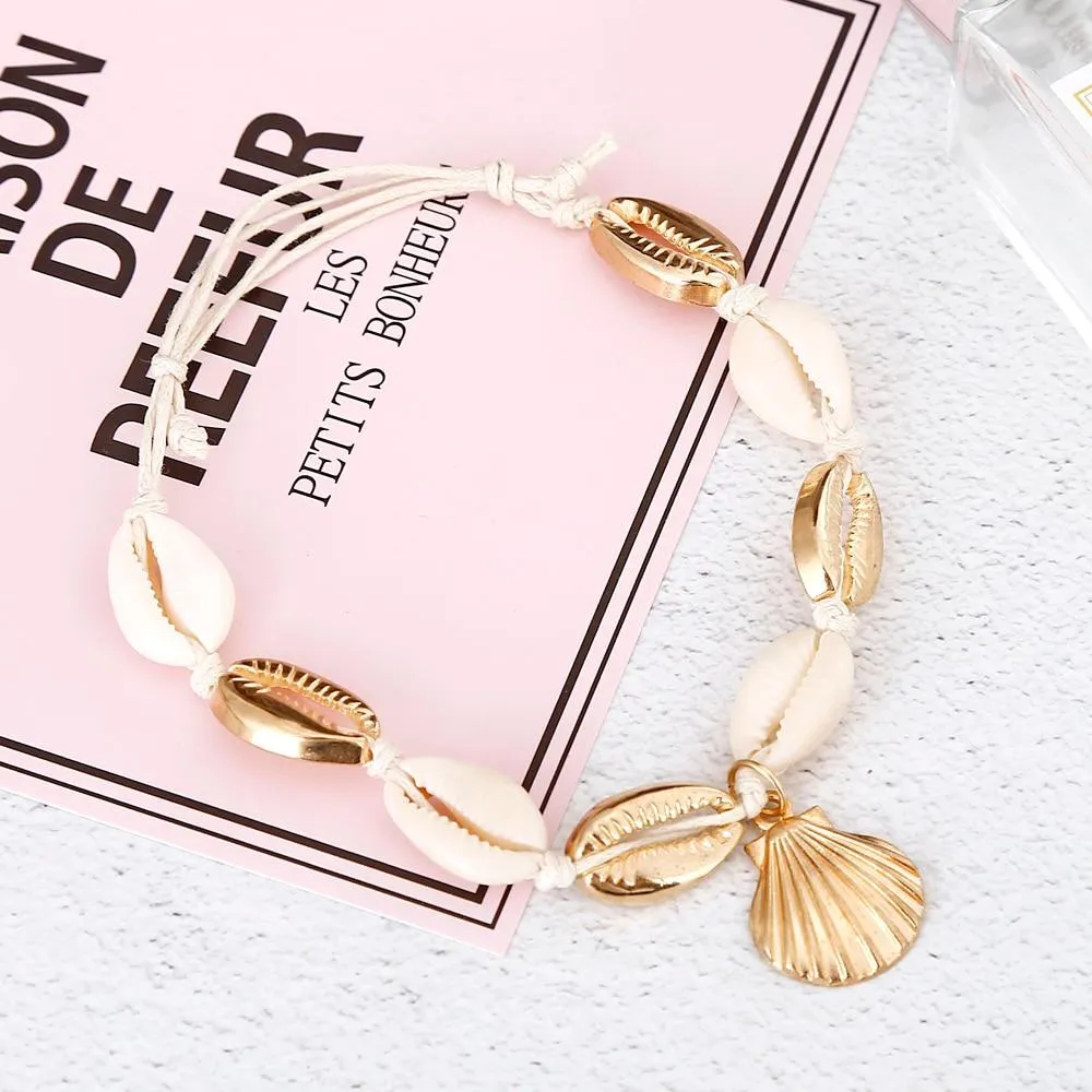 Shell Conch Rope Anklets For Women Foot Jewelry Bracelet Ankle on Leg