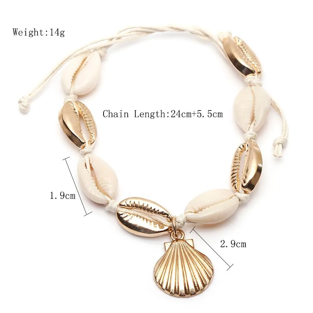 Shell Conch Rope Anklets For Women Foot Jewelry Bracelet Ankle on Leg