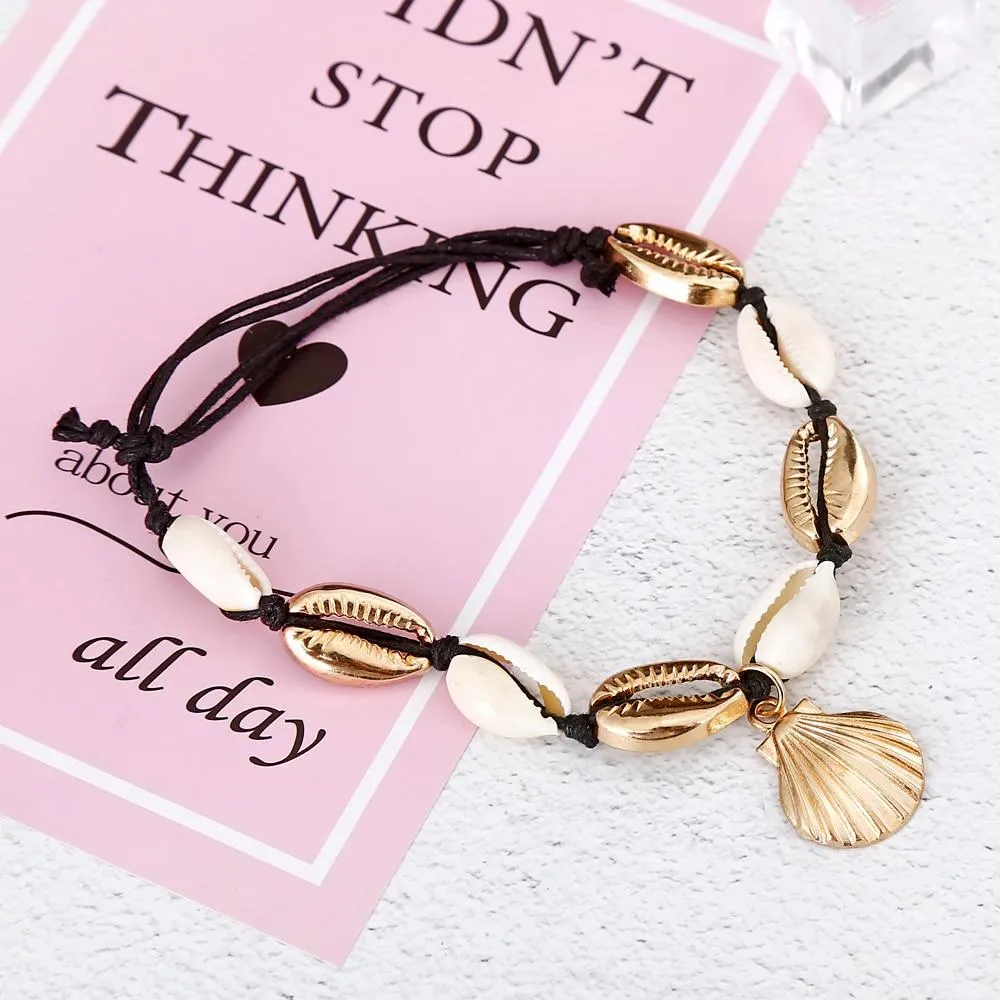 Shell Conch Rope Anklets For Women Foot Jewelry Bracelet Ankle on Leg