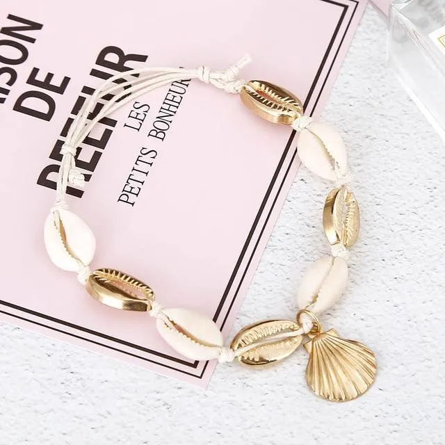 Shell Conch Rope Anklets For Women Foot Jewelry Bracelet Ankle on Leg