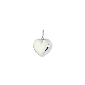 Silver Puffy Heart Charm