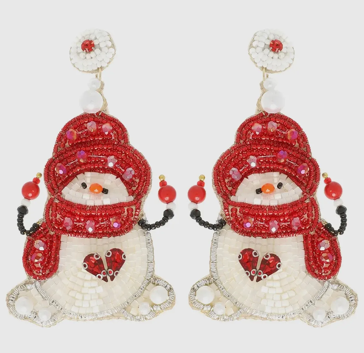 Snowman Beaded Earrings